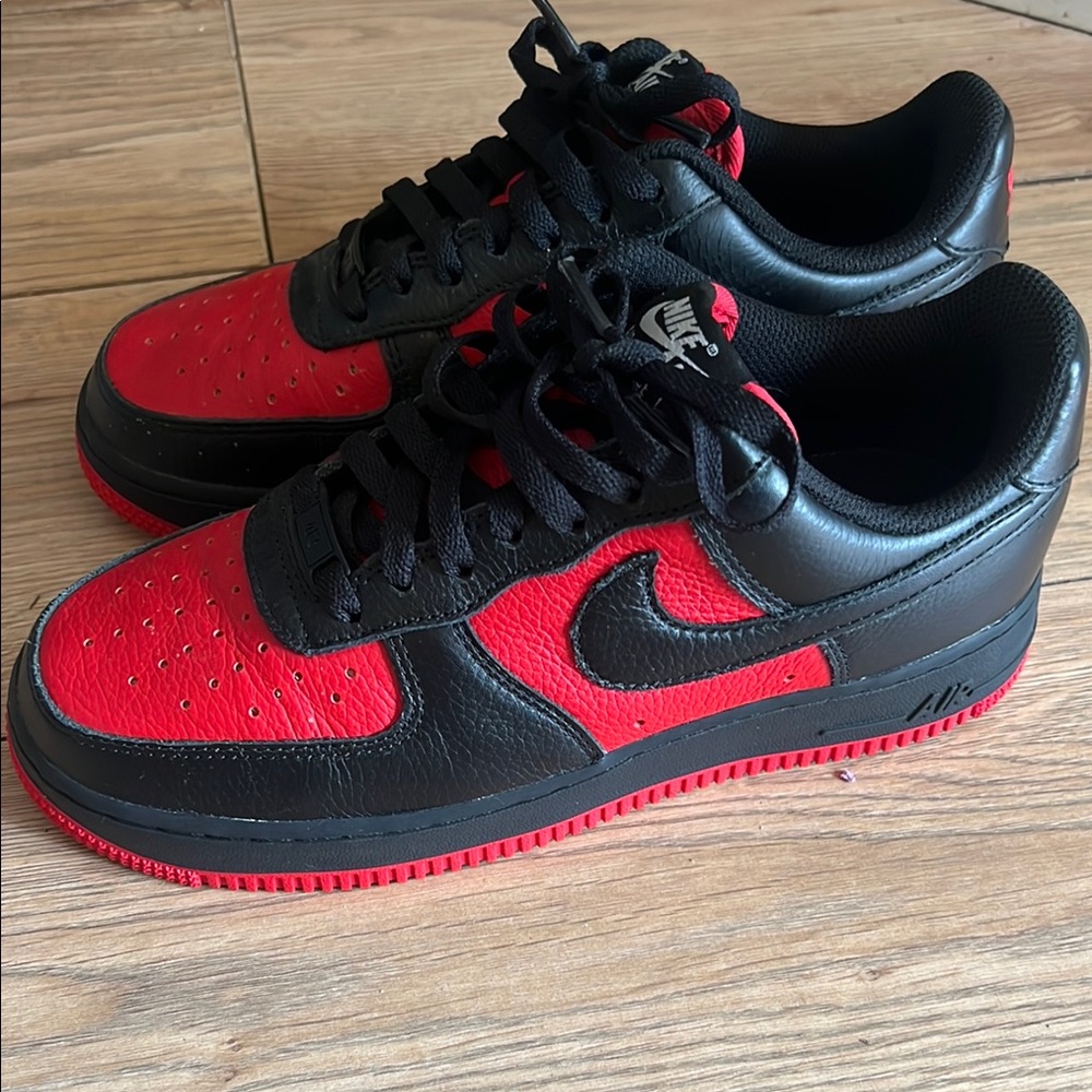Nike custom Black and Red Air Force 1 Sneakers
